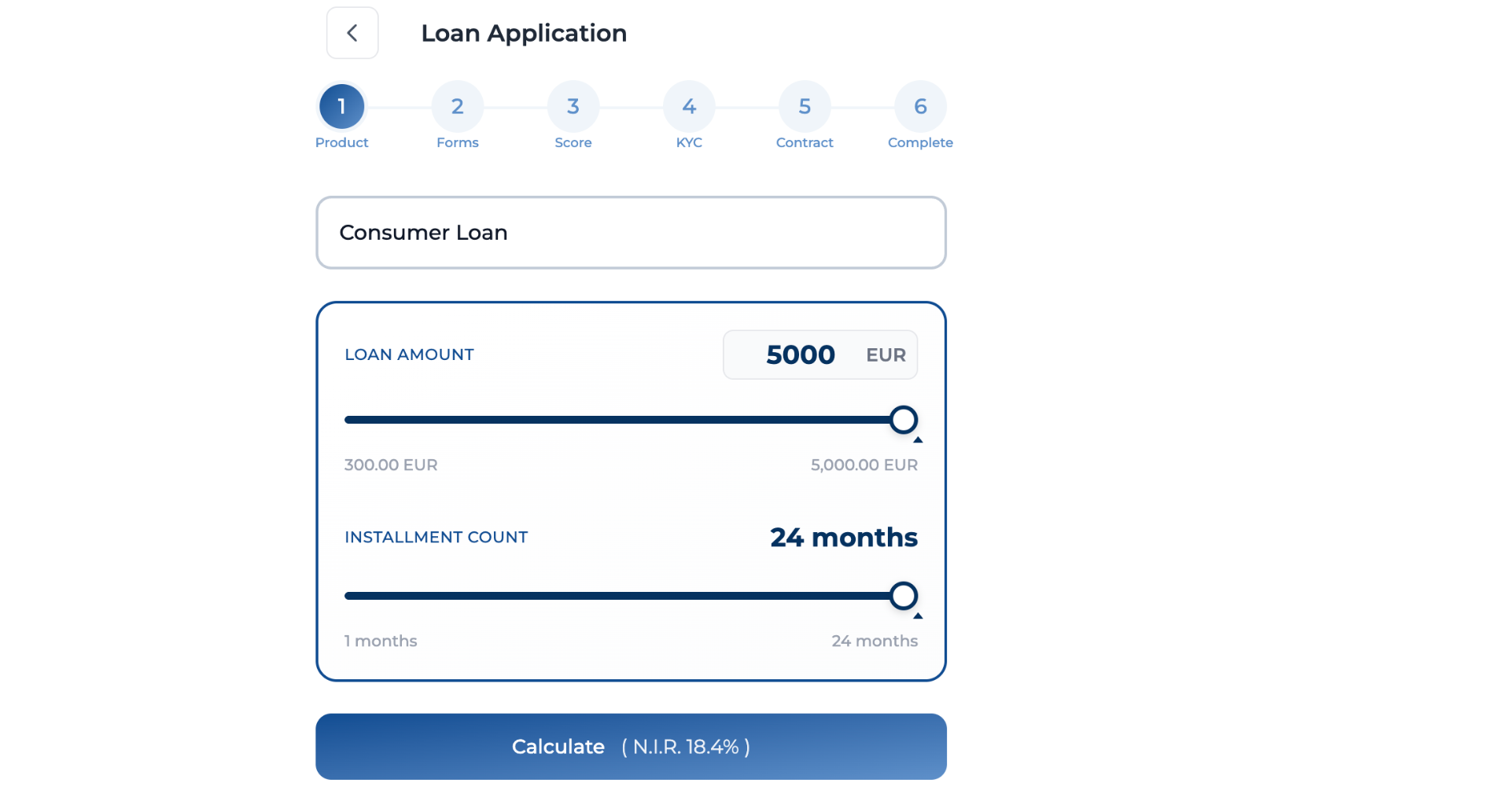 Click Finance loan application platform dashboard
